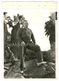 7s142 CHARLES LAUGHTON 8x11 key book still '30s great full-length outdoors portrait with cool cane!