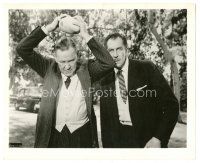 7s262 FLY 8.25x10 still '58 classic scene of Vincent Price behind Herbert Marshall holding rock!