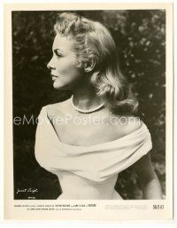 7s427 JANET LEIGH 8x10.25 still '55 waist-high profile portrait with pearl necklace from Safari!