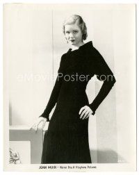 7s438 JEAN MUIR 8x10.25 still '30s full-length portrait of the sexy star in cool black dress!