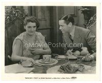 7s488 LADY PANNIFORD'S FOLLY 8x10.25 still '31 Herbert Marshall looks at Edna Best at table!
