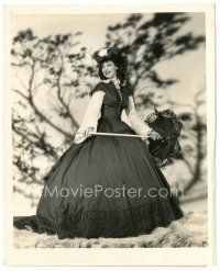 7s522 LORETTA YOUNG 8.25x10 still '41 in great hoop dress with parasol from The Men in Her Life!