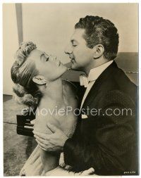 7s781 SINCERELY YOURS 8.25x9.5 still '55 famous pianist Liberace makes love to Dorothy Malone!