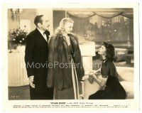 7s814 STAGE DOOR 8x10 still '37 Adolphe Menjou stands by Ginger Rogers in fur & Katharine Hepburn!