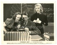 7s944 VIVACIOUS LADY 8x10.25 still '38 Ginger Rogers watches James Stewart & Mercer at microscope!
