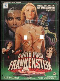 7t463 ANDY WARHOL'S FRANKENSTEIN French 1p R83 directed by Paul Morrissey, different Mascii art!