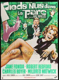 7t475 BAREFOOT IN THE PARK French 1p '67 different Roje art of Robert Redford & sexy Jane Fonda!
