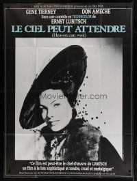 7t622 HEAVEN CAN WAIT French 1p R90s portrait of pretty Gene Tierney, directed by Ernst Lubitsch