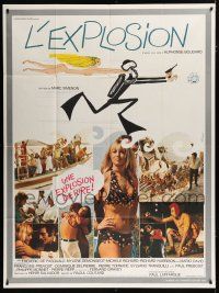 7t627 HIDEOUT French 1p '71 Marc Simenon's L'explosion, sexy Mylene Demongeot + scuba diver art