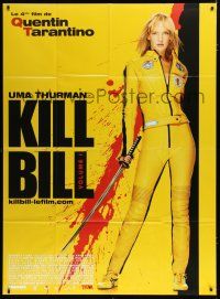 7t660 KILL BILL: VOL. 1 French 1p '03 Quentin Tarantino, full-length Uma Thurman with katana!