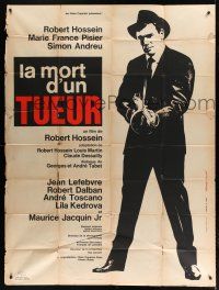 7t676 LA MORT D'UN TUEUR French 1p '64 full-length image of Robert Hossein with tommy gun!
