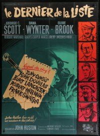 7t692 LIST OF ADRIAN MESSENGER French 1p '63 John Huston, cool different art by Boris Grinsson!