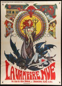 7t740 NUDE VAMPIRE French 1p '70 La Vampire nue, sexy sci-fi/horror art by Druillet!