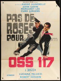 7t748 OSS 117 - DOUBLE AGENT French 1p '68 cool art of spy John Gavin by Sandro Symeoni!
