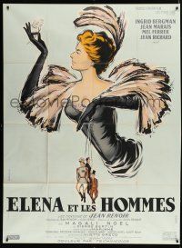 7t754 PARIS DOES STRANGE THINGS French 1p '57 Jean Renoir, great Ferracci art of Ingrid Bergman!
