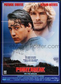 7t761 POINT BREAK French 1p '91 Keanu Reeves Patrick Swayze, bank robbery & surfing!