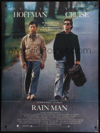 7t778 RAIN MAN French 1p '88 Tom Cruise & autistic Dustin Hoffman, directed by Barry Levinson!