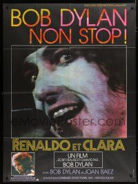 7t786 RENALDO & CLARA French 1p '79 cool different super c/u of Bob Dylan singing into microphone!