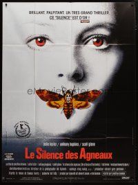 7t820 SILENCE OF THE LAMBS French 1p '90 great image of Jodie Foster with moth over mouth!