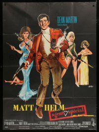 7t821 SILENCERS French 1p '66 different art of Dean Martin & the sexy Slaygirls by Siry!