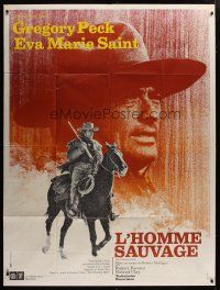 7t838 STALKING MOON French 1p '68 different images of Gregory Peck close up & on horseback!