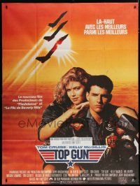 7t865 TOP GUN CinePoster REPRO French 1p '86 Tom Cruise & Kelly McGillis, Navy fighter jets!