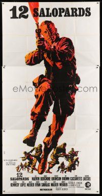 7t417 DIRTY DOZEN French 3p '67 huge full-length art of Lee Marvin, Robert Aldrich WWII classic!