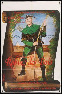 7t425 ADVENTURES OF ROBIN HOOD French 31x47 R86 Latimo art of Errol Flynn sitting in tree!
