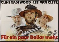 7t174 FOR A FEW DOLLARS MORE German 33x47 R78 best art of Clint Eastwood, Lee Van Cleef & Kinski!