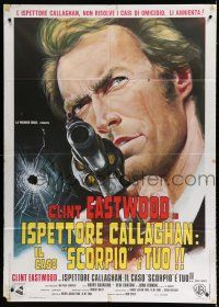 7t336 DIRTY HARRY Italian 1p '72 great different art of Clint Eastwood pointing gun, Don Siegel