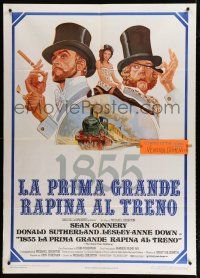 7t347 GREAT TRAIN ROBBERY Italian 1p '79 Tom Jung art of Sean Connery, Sutherland & Lesley-Anne Down