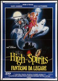 7t352 HIGH SPIRITS Italian 1p '88 Casaro art of Daryl Hannah, O'Toole & Guttenberg, Neil Jordan!