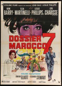 7t367 MAROC 7 Italian 1p '67 artwork of spy Gene Barry, sexy Elsa Martinelli & Cyd Charisse!