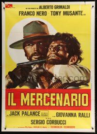 7t370 MERCENARY Italian 1p '69 Il Mercenario, Olivetti art of Tony Mustante & Franco Nero!
