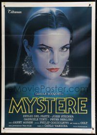 7t374 MYSTERE Italian 1p '83 cool close up art of sexy Carole Bouquet by Enzo Sciotti!