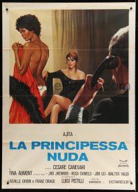 7t379 NUDE PRINCESS Italian 1p '76 great sexy art of nearly naked Ajita Wilson & Tina Aumont!