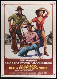 7t382 PAINT YOUR WAGON Italian 1p R70s Aller art of Clint Eastwood, Lee Marvin & sexy Jean Seberg!