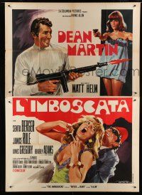 7t256 AMBUSHERS Italian 2p '68 different art of Dean Martin as Matt Helm by Enrico De Seta!