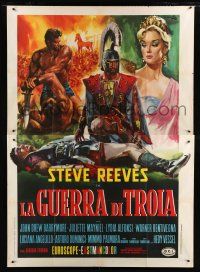 7t303 TROJAN HORSE Italian 2p R69 mighty Steve Reeves, cool different montage art by Ciriello!