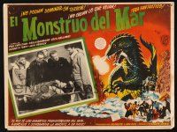 7t207 BEAST FROM 20,000 FATHOMS Mexican LC '53 Ray Bradbury, cool border art of monster!