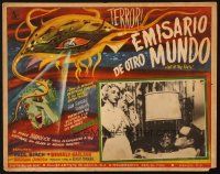 7t236 NOT OF THIS EARTH Mexican LC '57 Beverly Garland, cool border art of alien monster!