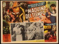 7t247 TIME MACHINE Mexican LC '60 H.G. Wells, George Pal, cool montage border art!
