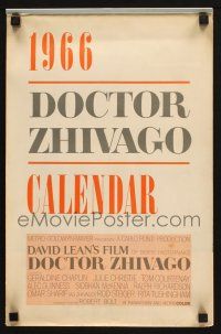 7t055 DOCTOR ZHIVAGO wall calendar '66 great color scenes from David Lean's classic epic!
