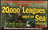 7t091 20,000 LEAGUES UNDER THE SEA pressbook '55 Jules Verne underwater classic, wonderful art!