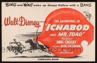 7t093 ADVENTURES OF ICHABOD & MISTER TOAD pressbook '49 BING & WALT wake Sleepy Hollow with a BANG!