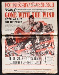 7t121 GONE WITH THE WIND pressbook '41 Clark Gable, Vivien Leigh, all-time classic!