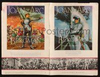 7t126 JOAN OF ARC pressbook '48 classic art of Ingrid Bergman in full armor on horse with sword!
