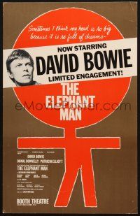 7t064 ELEPHANT MAN stage play WC '79 cool limited engagement starring David Bowie on Broadway!