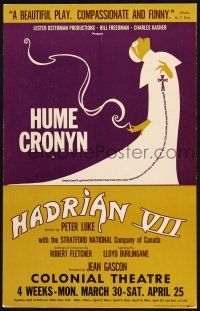 7t068 HADRIAN VII stage play WC '70 art of Hume Cronyn in the lead role!