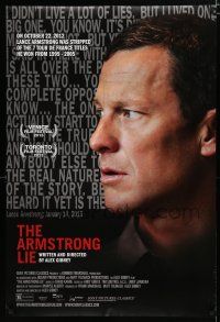 7w056 ARMSTRONG LIE DS 1sh '13 cool profile image of infamous cyclist Lance Armstrong!